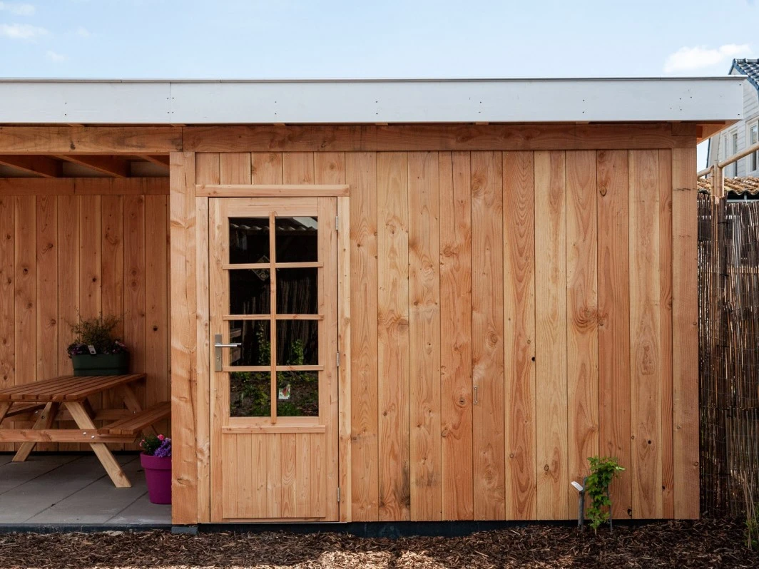 Douglas overkapping, 600 x 300, met schuur en achterwand, Westwood Holland - Afbeelding 5